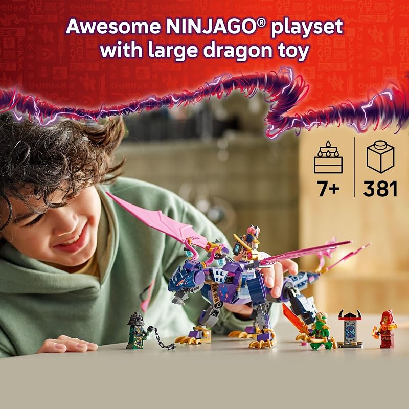 LEGO NINJAGO Rontu the Master Dragon Building Toy Dragons Rising Model Building Kit for Boys Girls Ages 7 Kids Toy W 4 Ninja Minifigures Dragon Figurine Gift Idea for Birthdays 71842