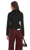 Suede Zip Up Jacket in Black
