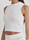 White Cotton Knit Tank Top