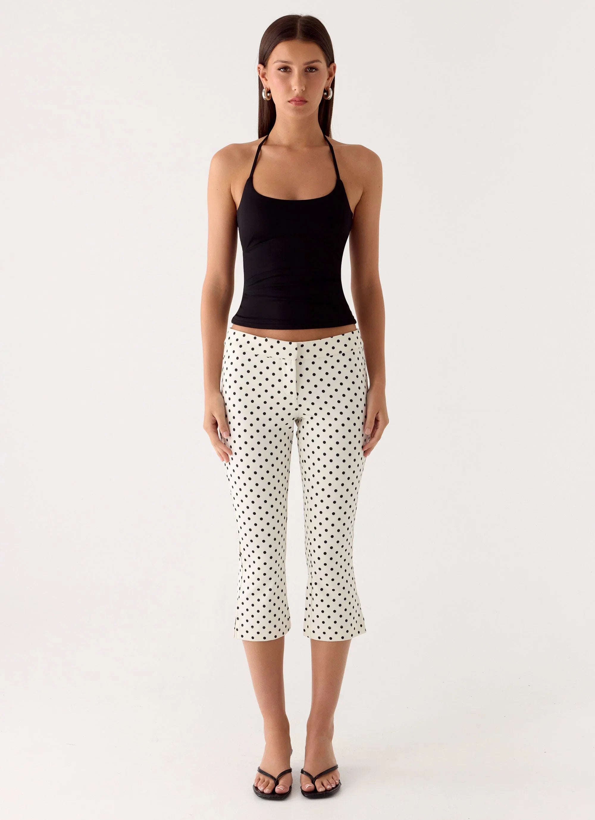 Rue Capri Pants White Polkadot