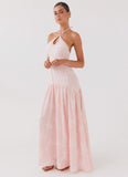 Blushed Cross Neckline Maxi Dress Pink Petal