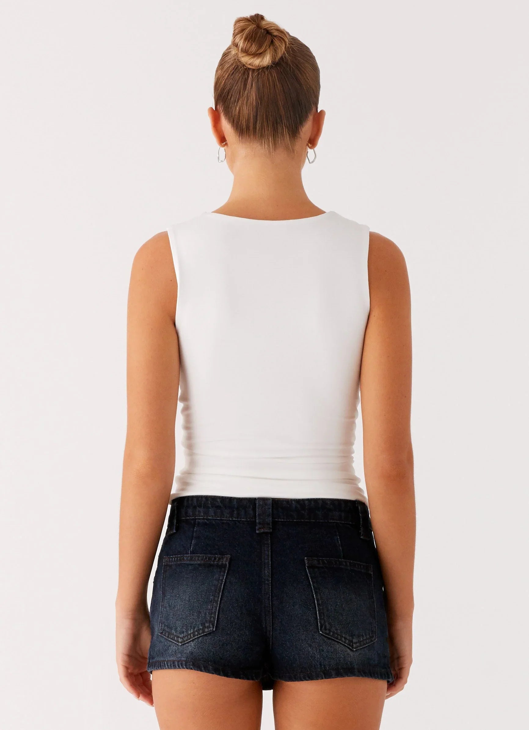 Tropics Low Rise Denim Mini Skort Washed Dark Blue