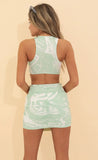 Amora Two Piece Set in Green Swirl