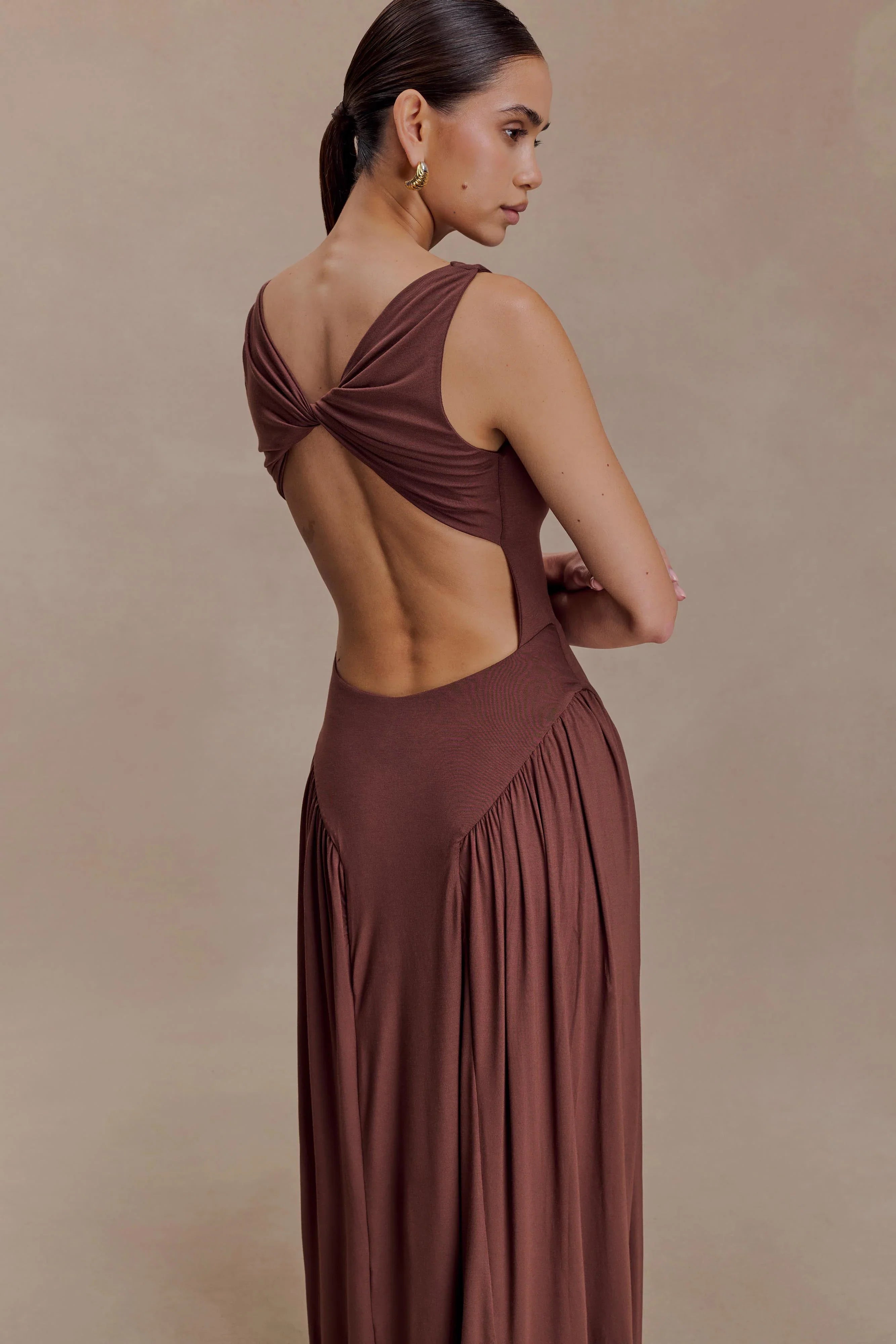 Marnie Modal Sleeveless Maxi Dress Chocolate