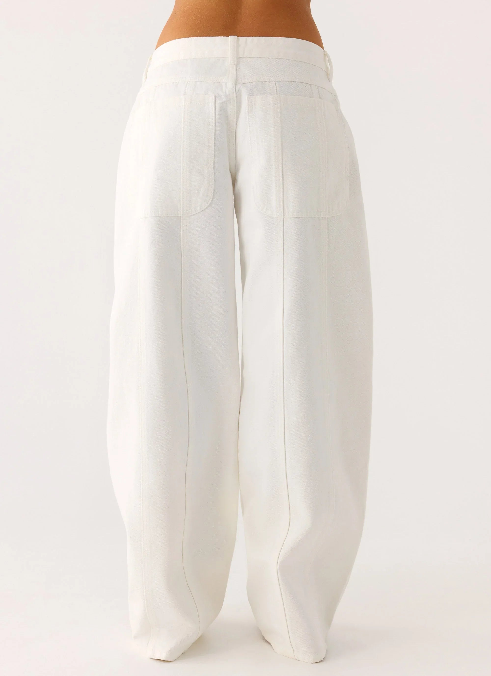 Johnny Low Rise Wide Leg Denim Jeans White