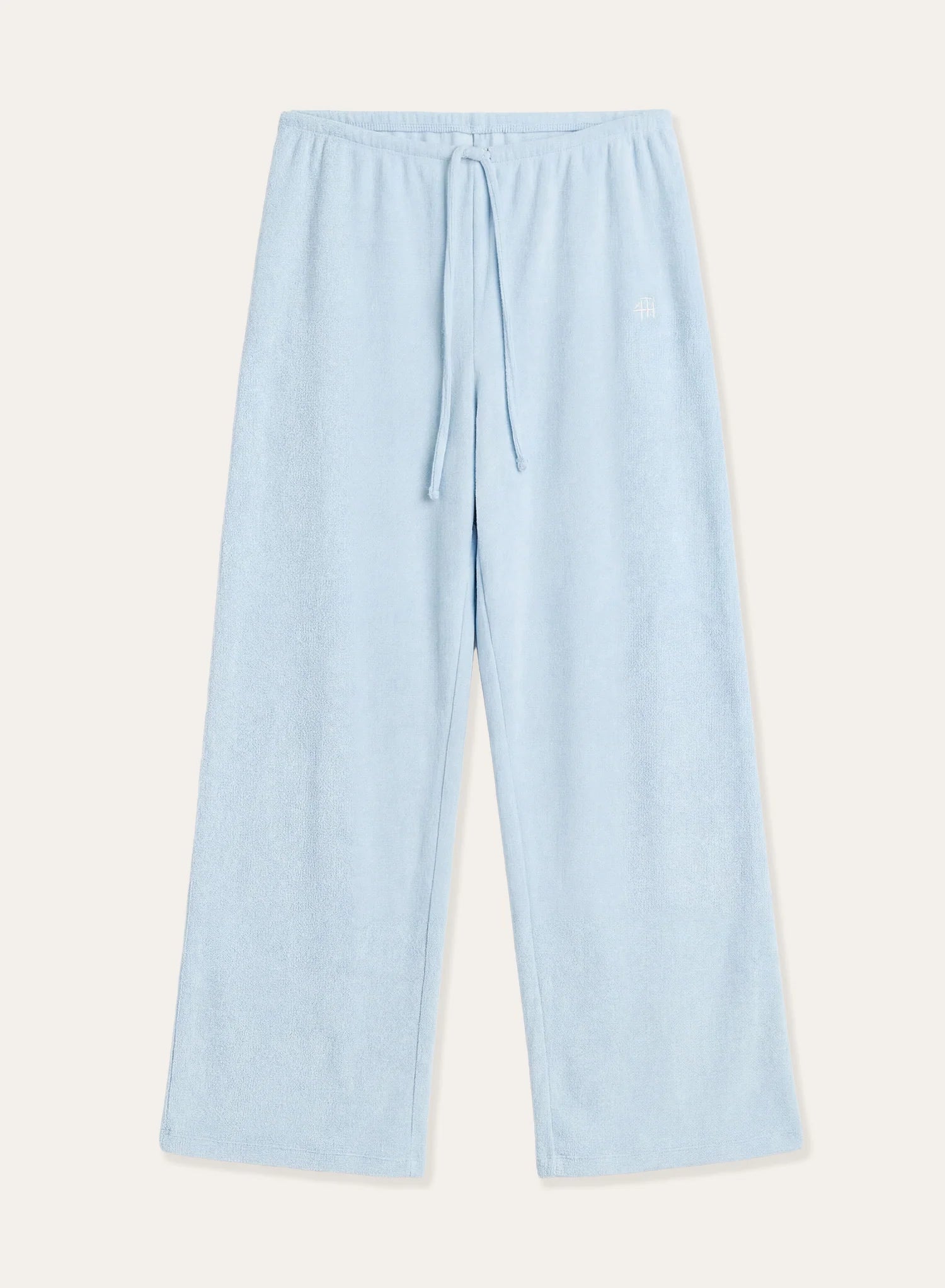 Light Blue Towelling Straight Leg Trousers