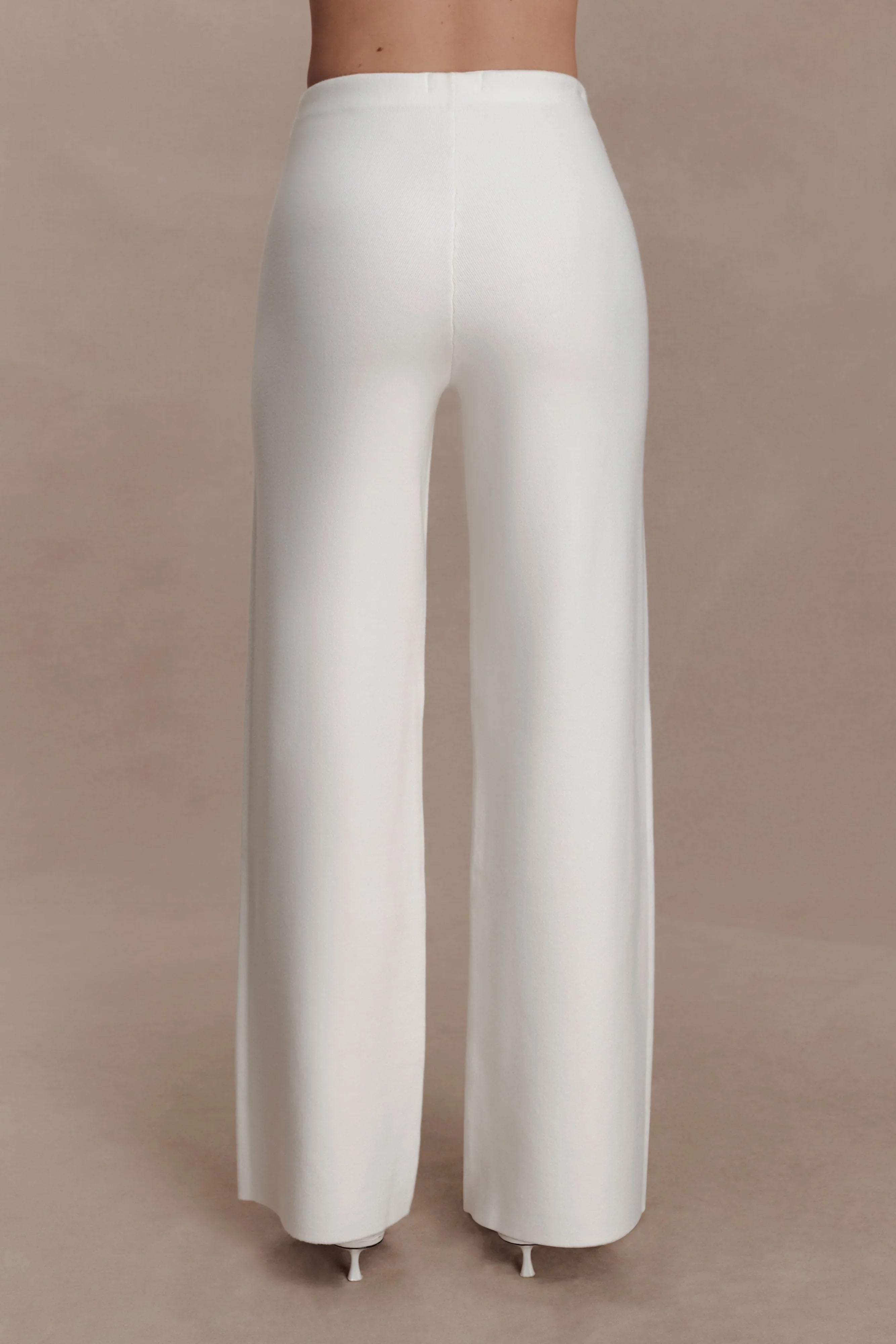 Kerrymae Straight Leg Knit Pants Off White