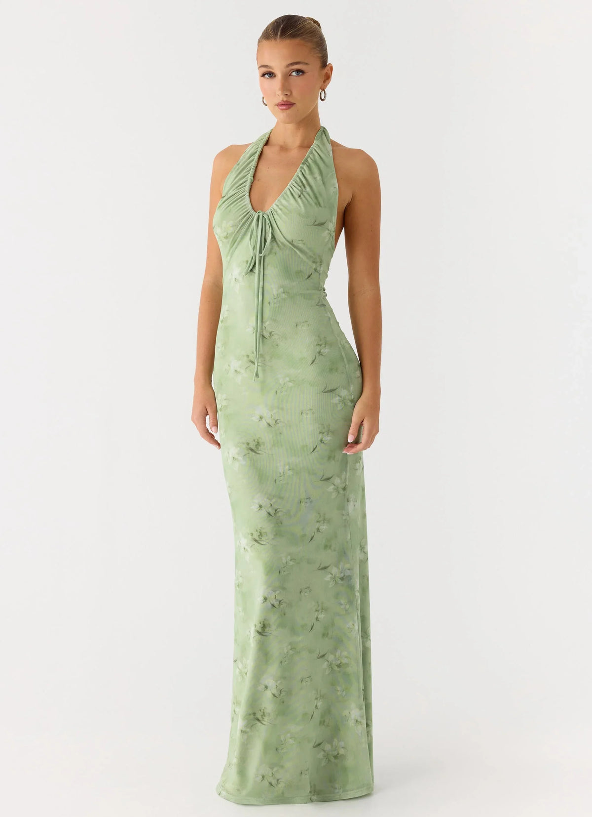 Ask You Twice Maxi Dress Blurred Lime