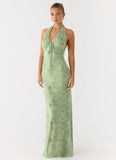Ask You Twice Maxi Dress Blurred Lime