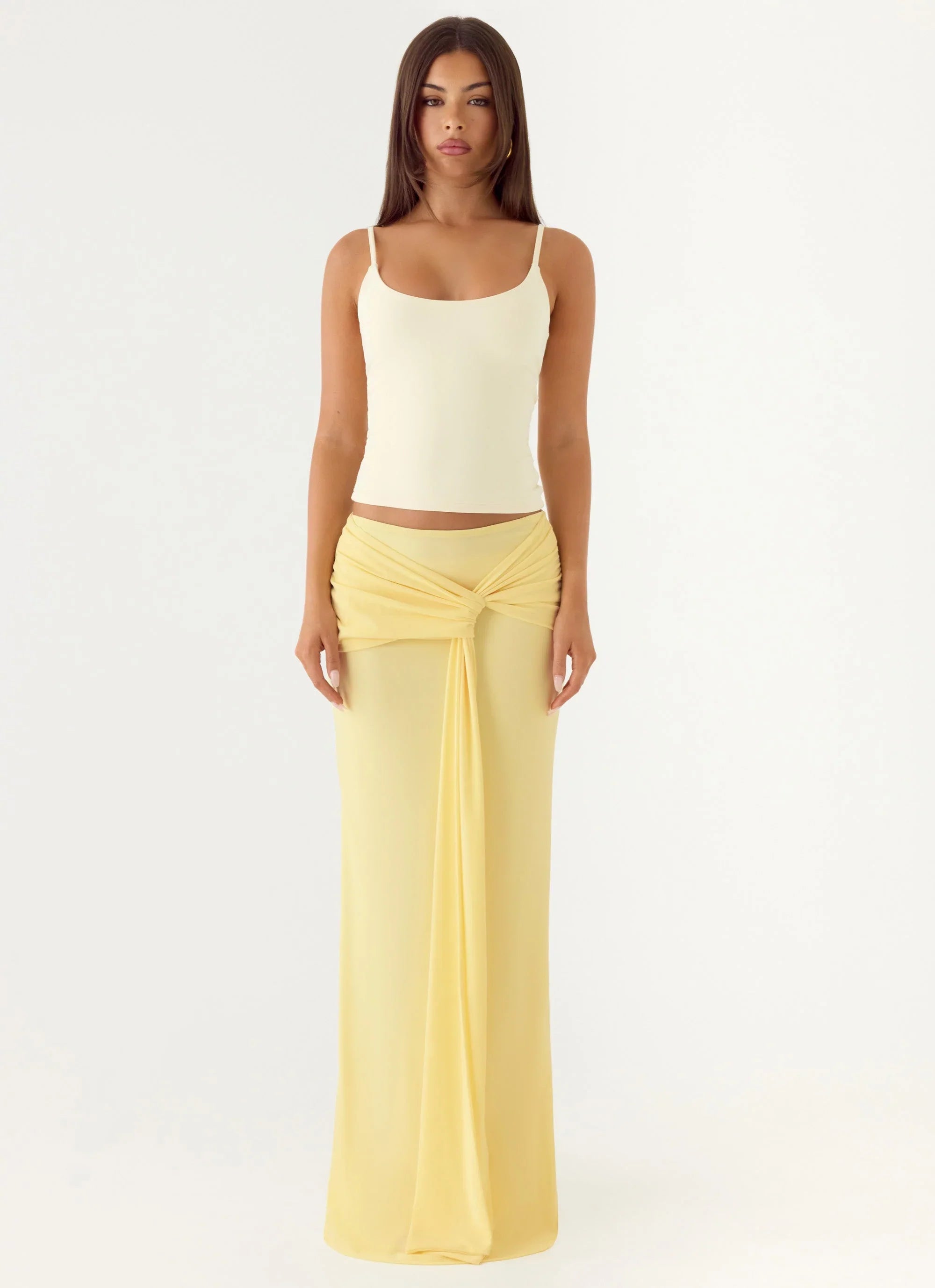 In Destiny Wrap Maxi Skirt Yellow