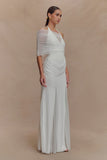 Gabrielle Slinky And Mesh Maxi Dress White