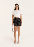Black Embellished Knot Detail Mini Skirt
