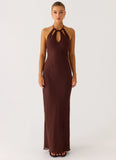 Harlyn Halter Maxi Dress Chocolate