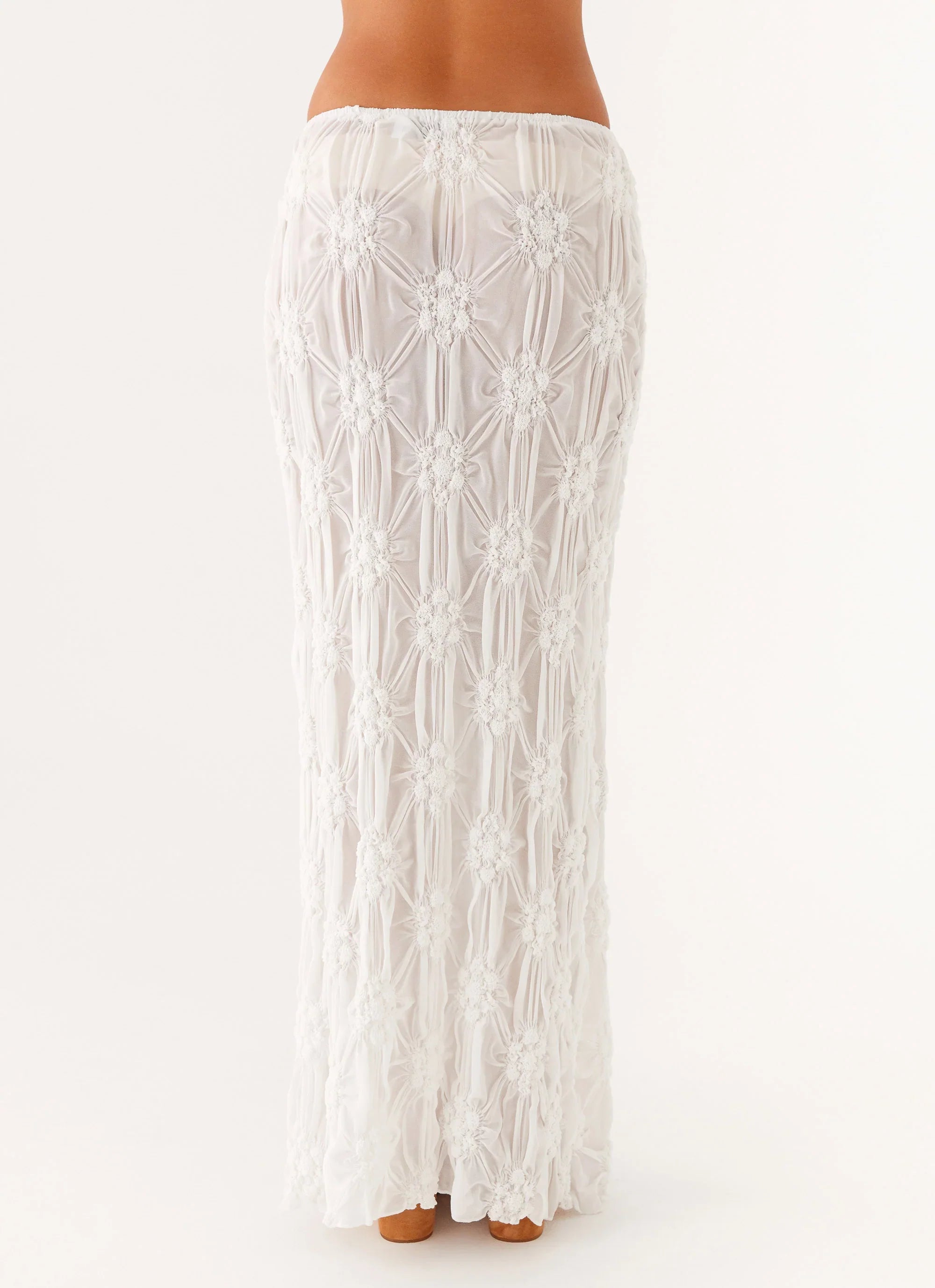 Effortlessly Low Rise Maxi Skirt Ivory