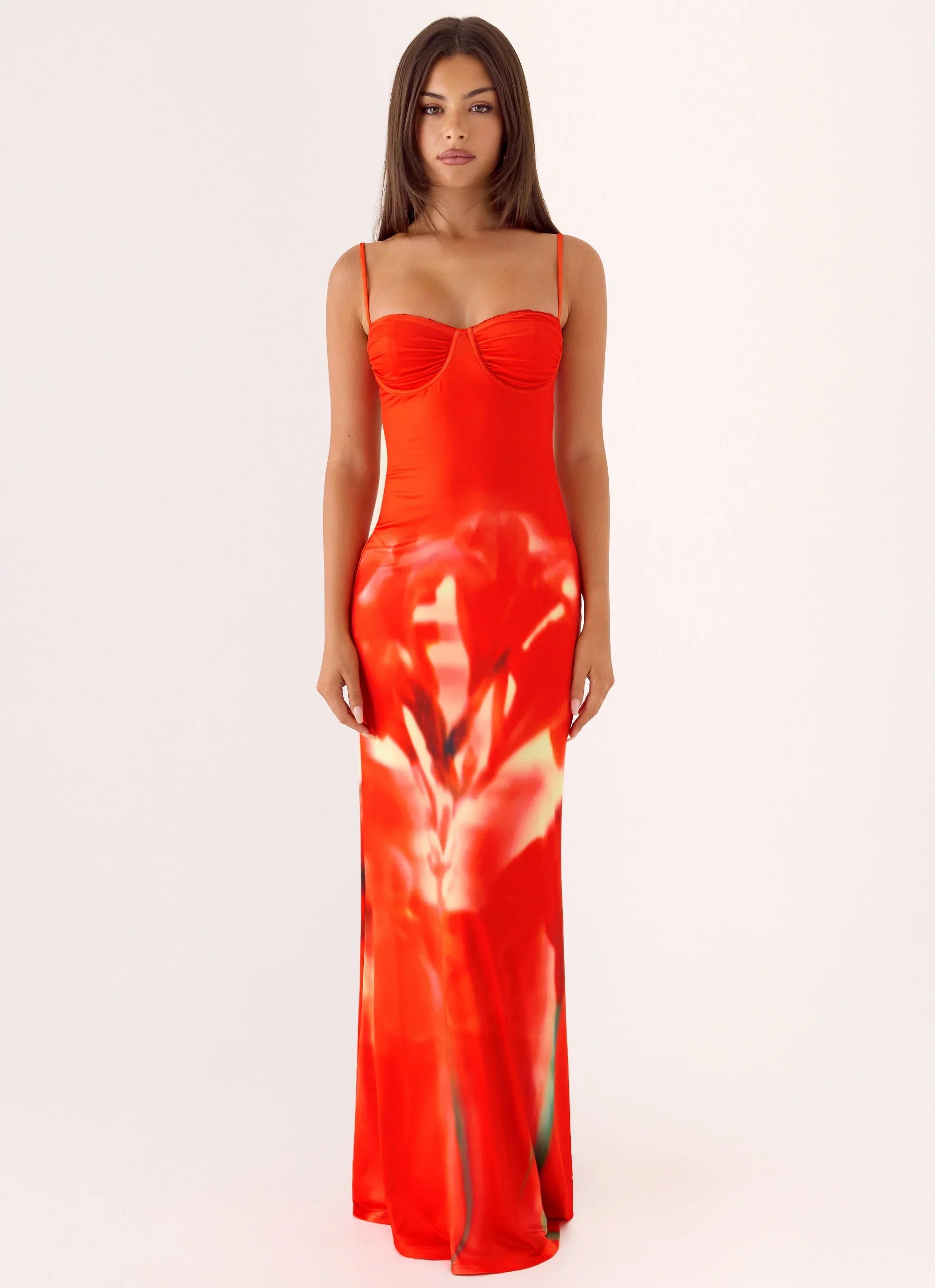 Vamonos Maxi Dress Fire Petal