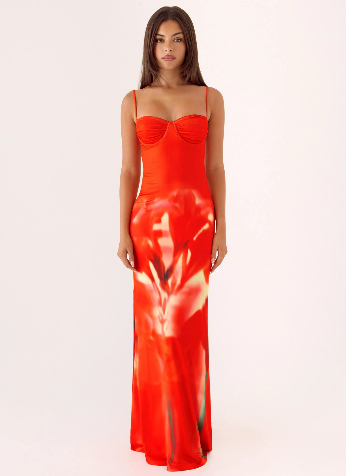 Vamonos Maxi Dress Fire Petal