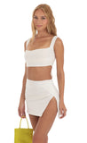 Two Piece Skirt Set in White