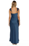 Wendy Navy Satin Maxi Dress