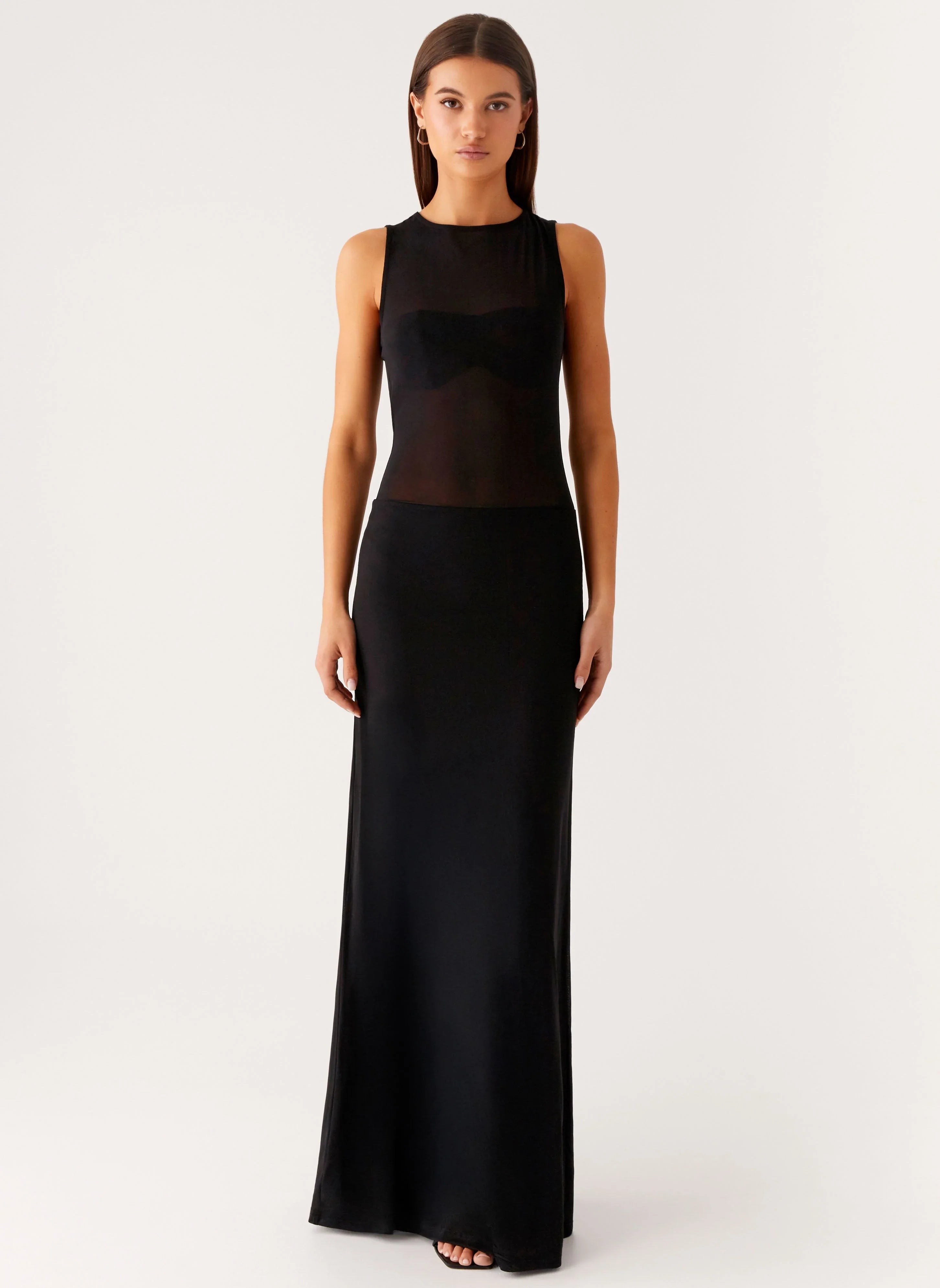 lyria Mesh Maxi Dress Black