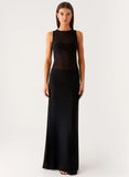 lyria Mesh Maxi Dress Black