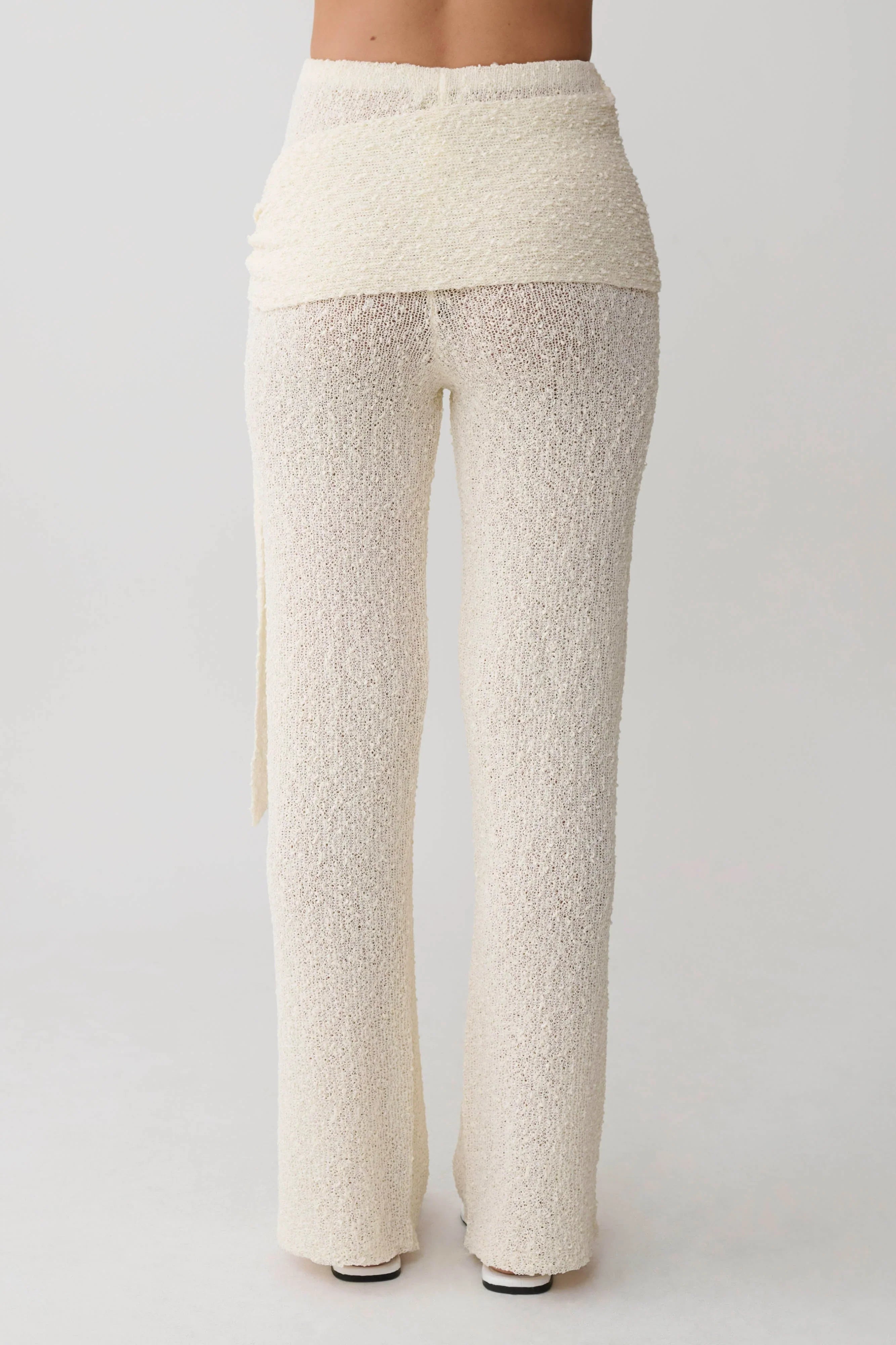 Mattais Boucle Knit Pants Ivory