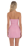 Rhinestone Strapless Bodycon Dress in Pink