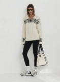 Cream Fairisle Knitted Half Zip Jumper