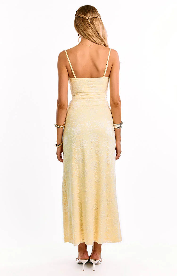 Ely Yellow Lace Maxi Formal Dress PRE ORDER