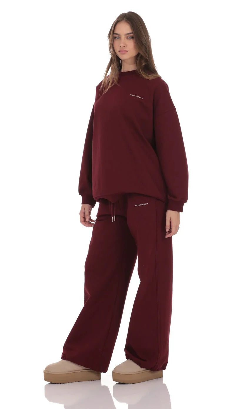 Lucy Sweatpants in Burgundy