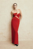 Lianne Strapless Maxi Dress Red