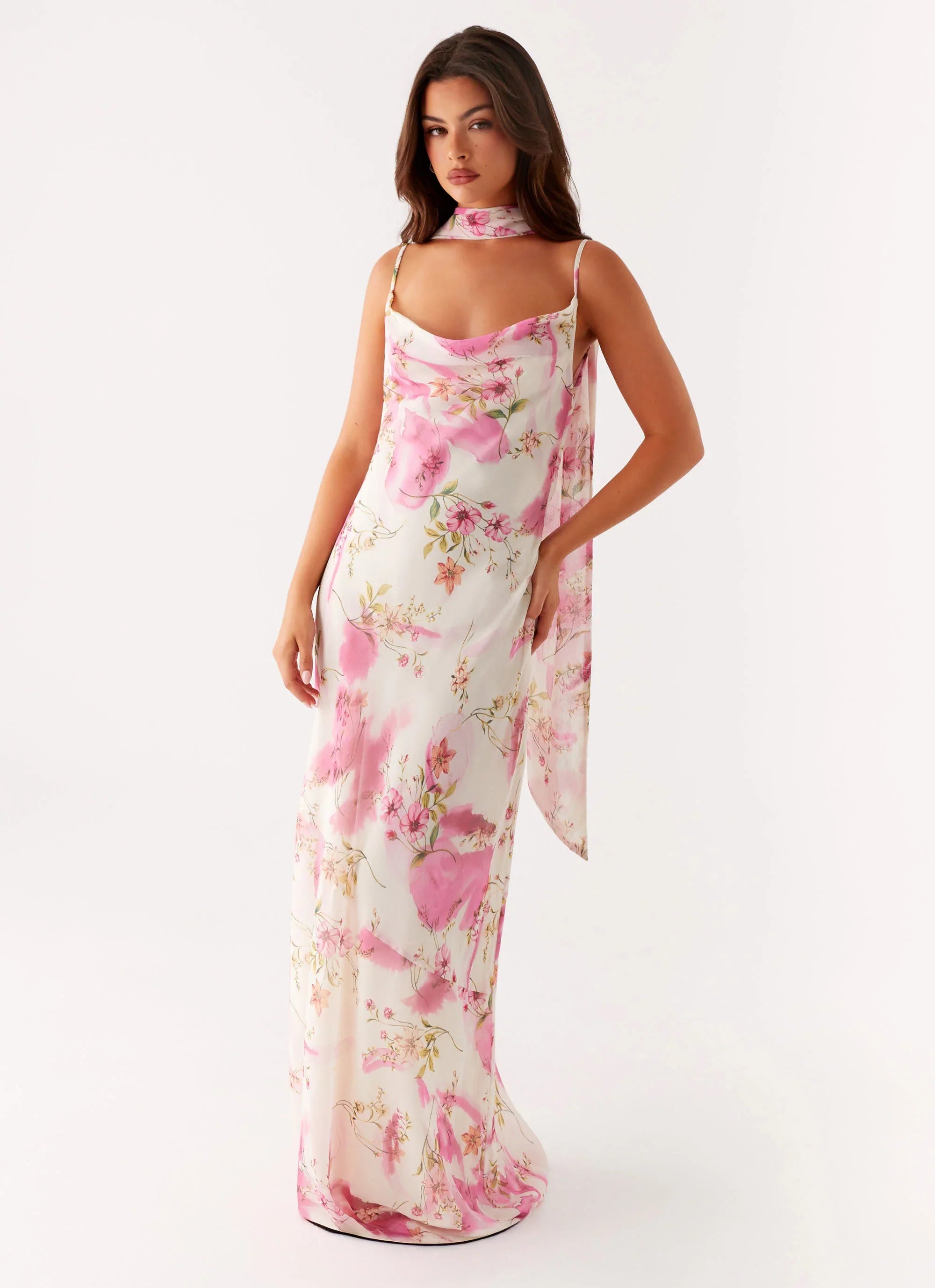 Spencer Maxi Dress Ivory Floral Print