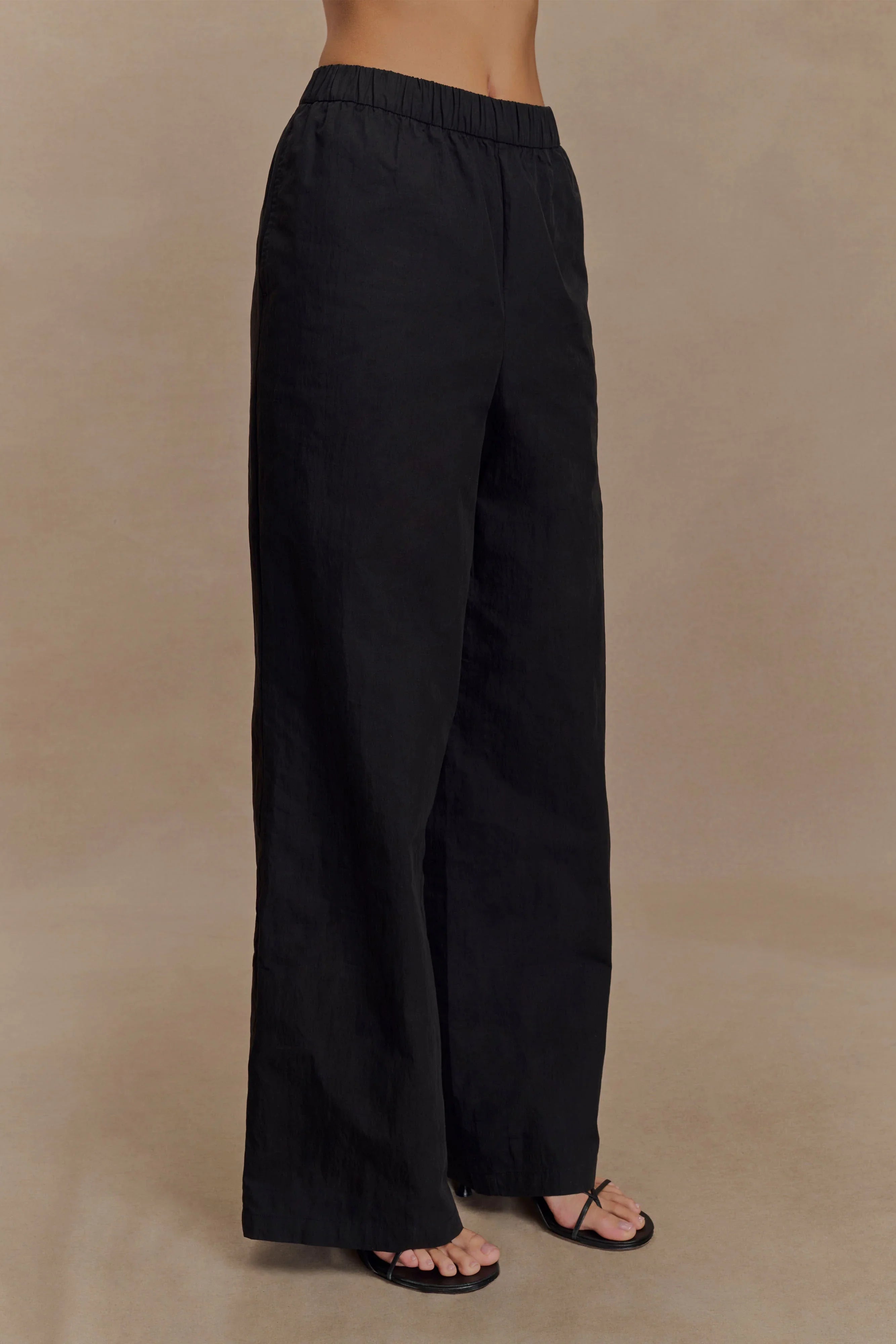 Campbell Cotton Wide Leg Pants Black