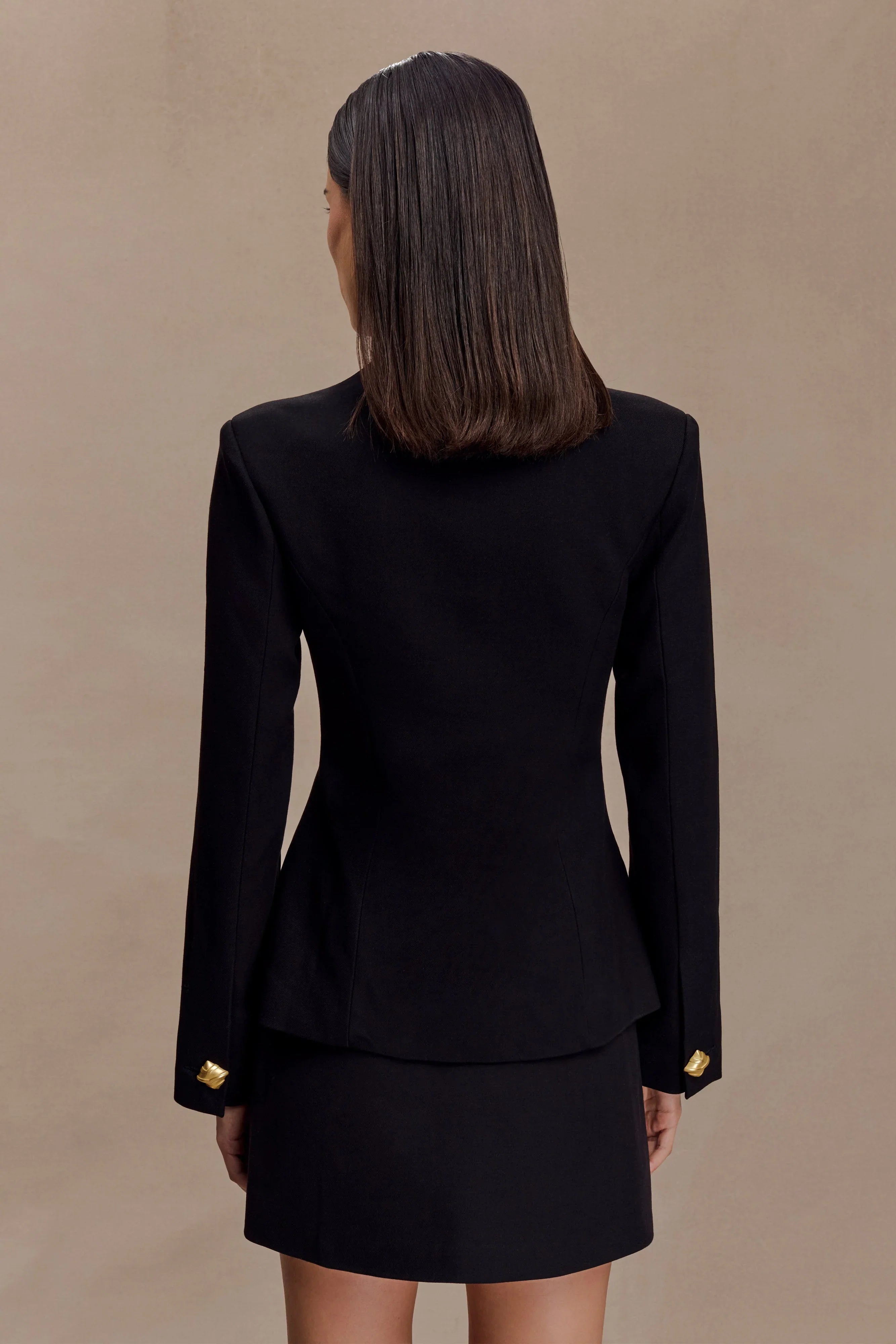Christel Suiting Fitted Blazer Black