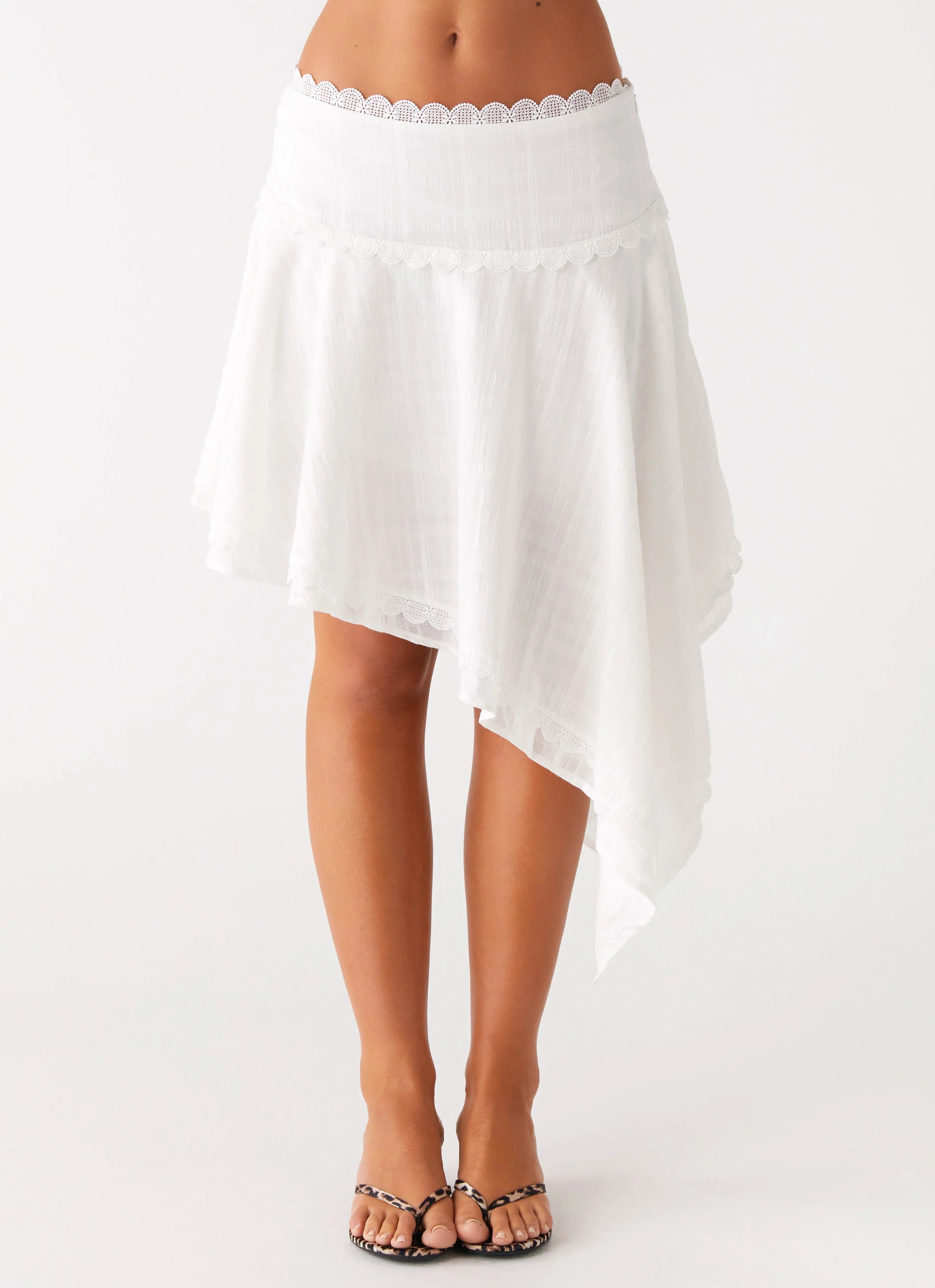 Clearwater Mist Midi Skirt White