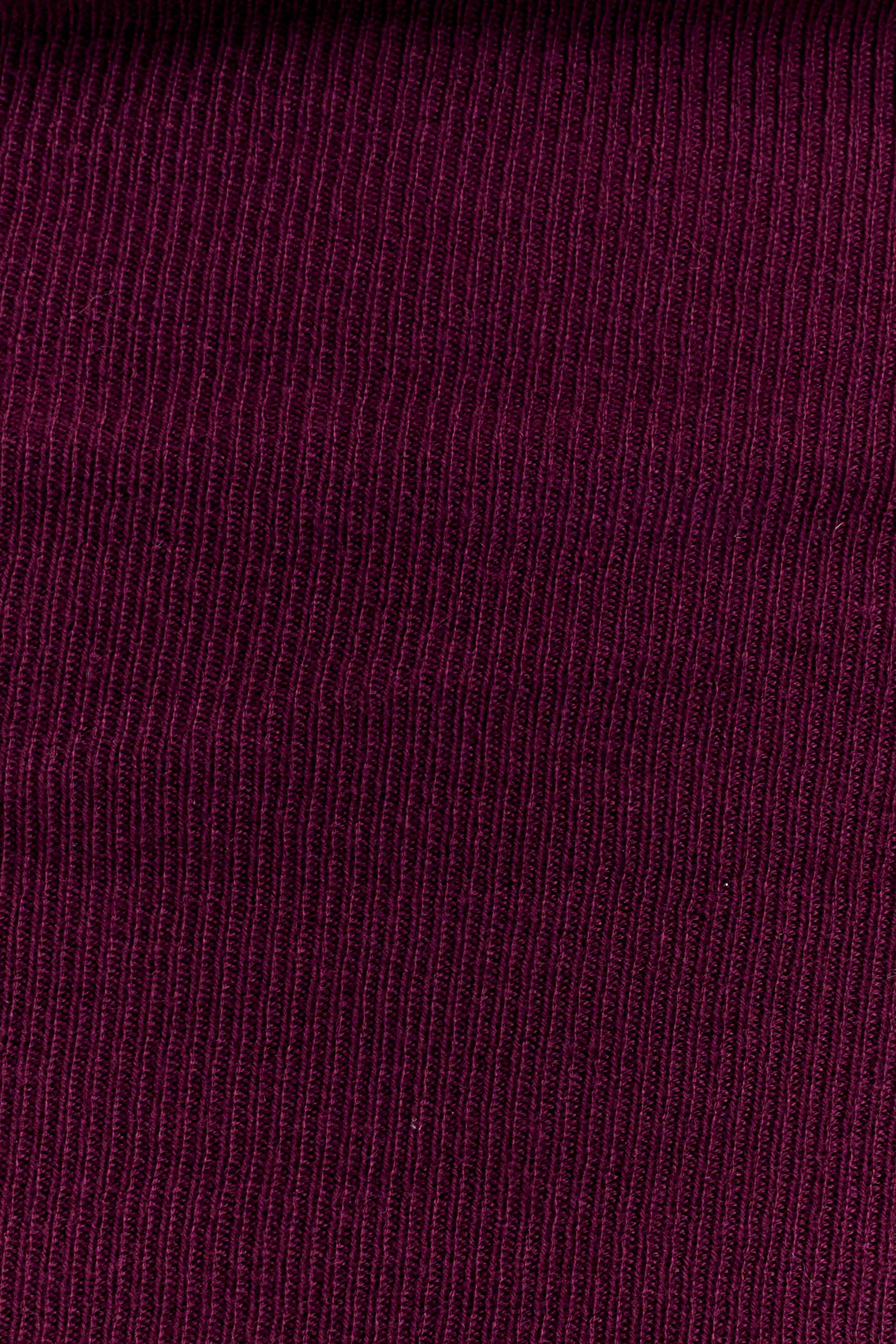 Mazie Asymetrical Cashmere Blend Long Sleeve Knit Top Plum