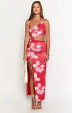 Jaden Red Crimson Paradise Maxi Dress