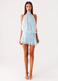 Willow Lace Mini Dress Blue