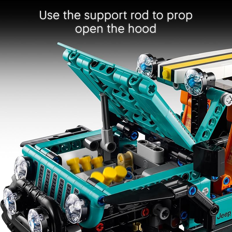 LEGO Technic Jeep Wrangler Rubicon SUV Building Toy for Boys Girls Ages 10 Model Car Kit with Detailed Features Display Set for Bedroom Decor Gift for Birthdays 42227